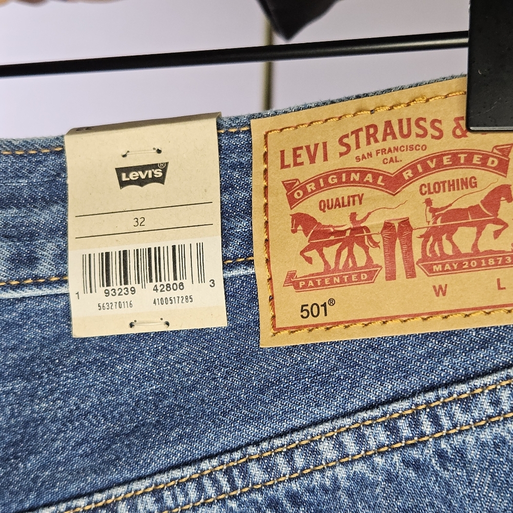 Levi's Distressed Blue Jean Shorts - Picture 4 of 6